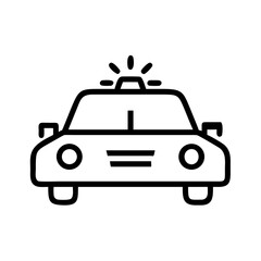Police Car Icon for Law Enforcement and Security Themes