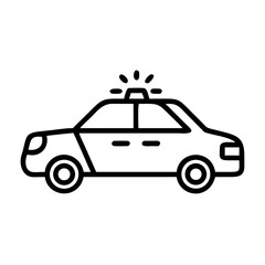 Fototapeta premium Police Car Icon for Law Enforcement and Security Themes