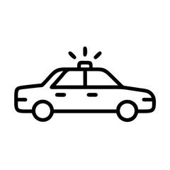 Police Car Icon for Law Enforcement and Security Themes