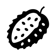soursop fruit icon, soursop fruit line art - simple line art of soursop fruit, perfect for soursop fruit logos and icons