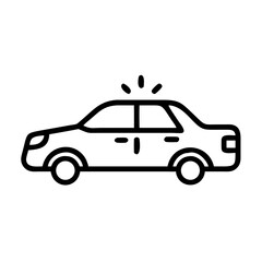 Police Car Icon for Law Enforcement and Security Themes
