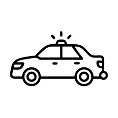 Police Car Icon for Law Enforcement and Security Themes