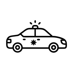Police Car Icon for Law Enforcement and Security Themes