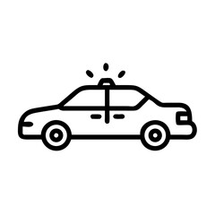 Police Car Icon for Law Enforcement and Security Themes
