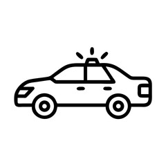 Police Car Icon for Law Enforcement and Security Themes