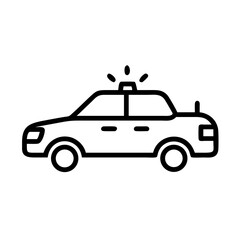 Police Car Icon for Law Enforcement and Security Themes