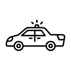 Fototapeta premium Police Car Icon for Law Enforcement and Security Themes