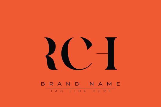 RCH abstract letter logo design. This logo is designed by three abstract letters.
