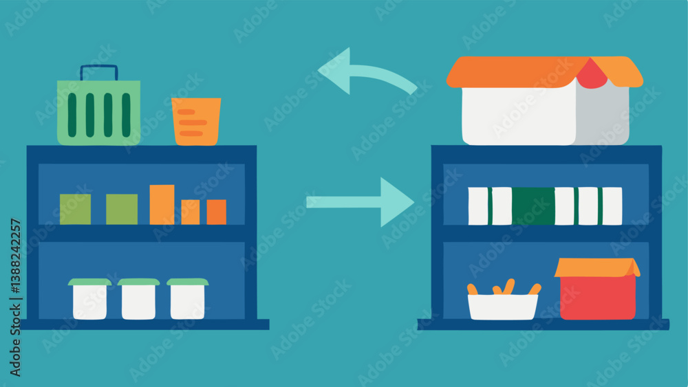 Aufkleber product placement analysis a split image showing a beforeandafter scenario of store shelves with ai 