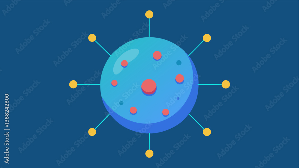 Poster nano particle structure a closeup of a nano particle depicted as a small spherical shape with arrows
