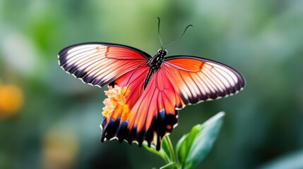 Vibrant butterfly perched on a flower