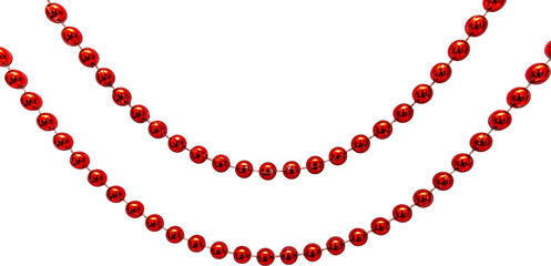 red beads on white background
