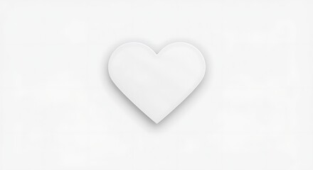 Subtle White Heart: Minimalist Art Print AI Generated