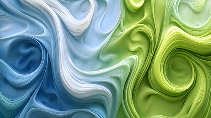 Obraz premium A dynamic, high-resolution wallpaper with soft curves in neon green and blue, transitioning smoothly into each other for a modern, sleek design