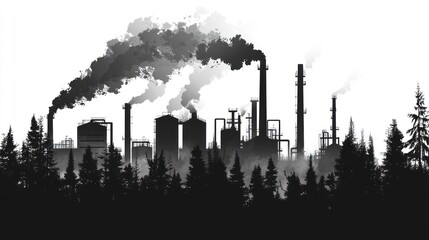 Obraz premium Industrial pollution in a forest. Pollution background image use