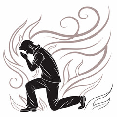 Fototapeta premium silhouette of a girl dancing