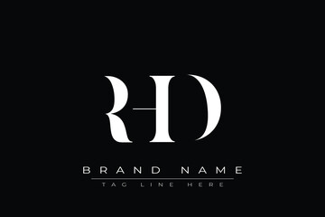 RHD abstract letter logo design. This logo is designed by three abstract letters.