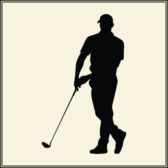 Golfer Silhouette, Swing Action