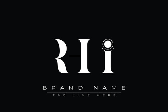RHI abstract letter logo design. This logo is designed by three abstract letters.