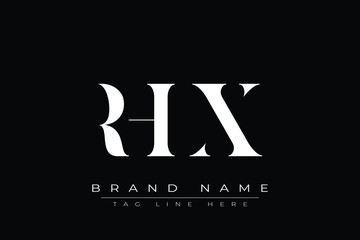RHX abstract letter logo design. This logo is designed by three abstract letters.