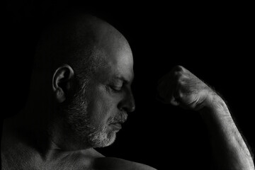  man doing stretching exercises yoga calisthenics muscular fitness
