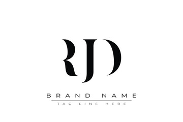 RJD abstract letter logo design. This logo is designed by three abstract letters.