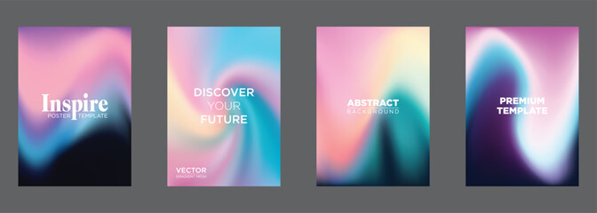 Abstract Gradient Mesh Poster Templates Premium Design Backgrounds