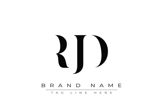 RJD abstract letter logo design. This logo is designed by three abstract letters.