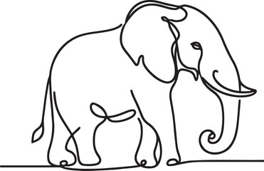 Elephant Outline Vector Art