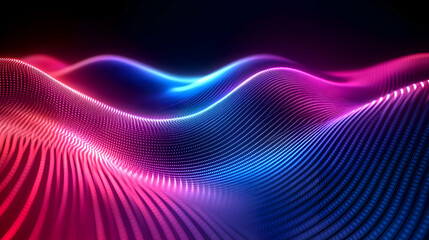A futuristic high-resolution wallpaper featuring digital lines and patterns in glowing neon, creating an abstract digital landscape