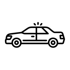 Police Car Icon for Law Enforcement and Security Themes