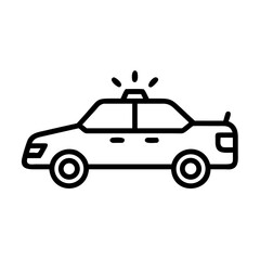 Obraz premium Police Car Icon for Law Enforcement and Security Themes
