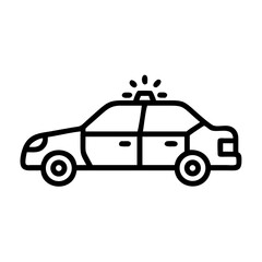 Police Car Icon for Law Enforcement and Security Themes