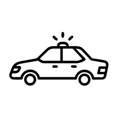 Police Car Icon for Law Enforcement and Security Themes
