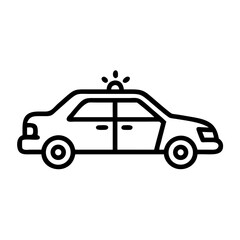 Police Car Icon for Law Enforcement and Security Themes