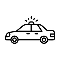 Police Car Icon for Law Enforcement and Security Themes