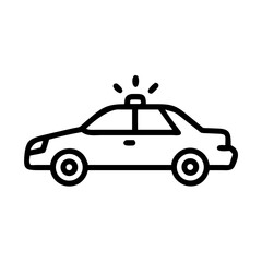 Police Car Icon for Law Enforcement and Security Themes