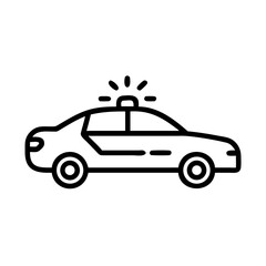 Police Car Icon for Law Enforcement and Security Themes