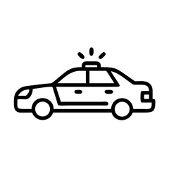 Police Car Icon for Law Enforcement and Security Themes