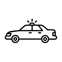 Police Car Icon for Law Enforcement and Security Themes