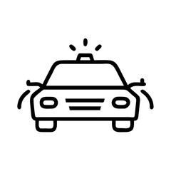 Police Car Icon for Law Enforcement and Security Themes