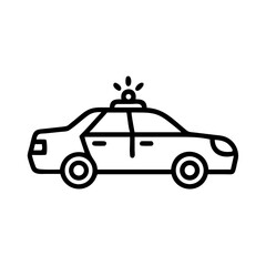 Police Car Icon for Law Enforcement and Security Themes