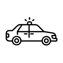 Police Car Icon for Law Enforcement and Security Themes