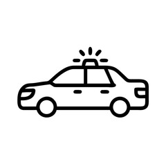 Police Car Icon for Law Enforcement and Security Themes