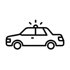 Police Car Icon for Law Enforcement and Security Themes
