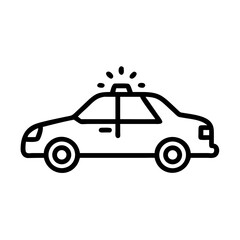 Police Car Icon for Law Enforcement and Security Themes