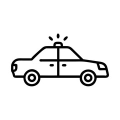 Police Car Icon for Law Enforcement and Security Themes