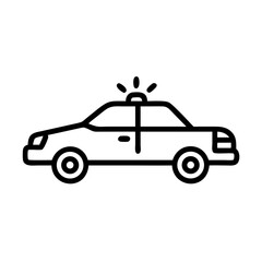 Police Car Icon for Law Enforcement and Security Themes