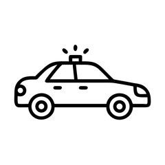 Police Car Icon for Law Enforcement and Security Themes