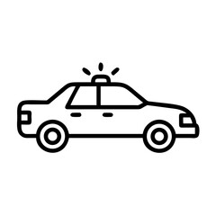 Police Car Icon for Law Enforcement and Security Themes
